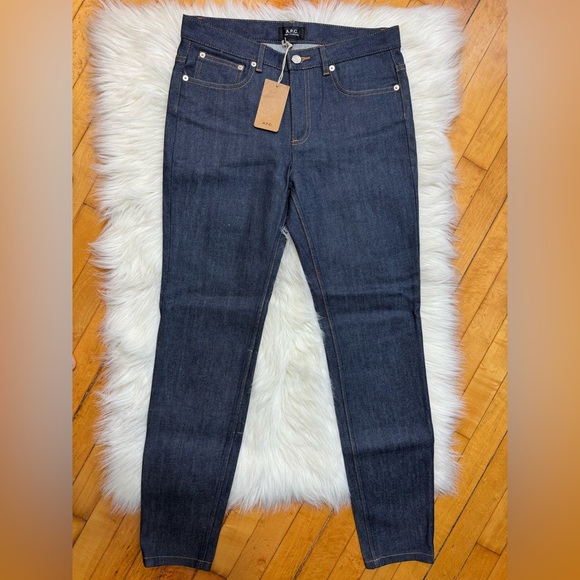 New A.P.C High Standard Mid-rise skinny jeans Japanese indigo stretch denim - Picture 2 of 5